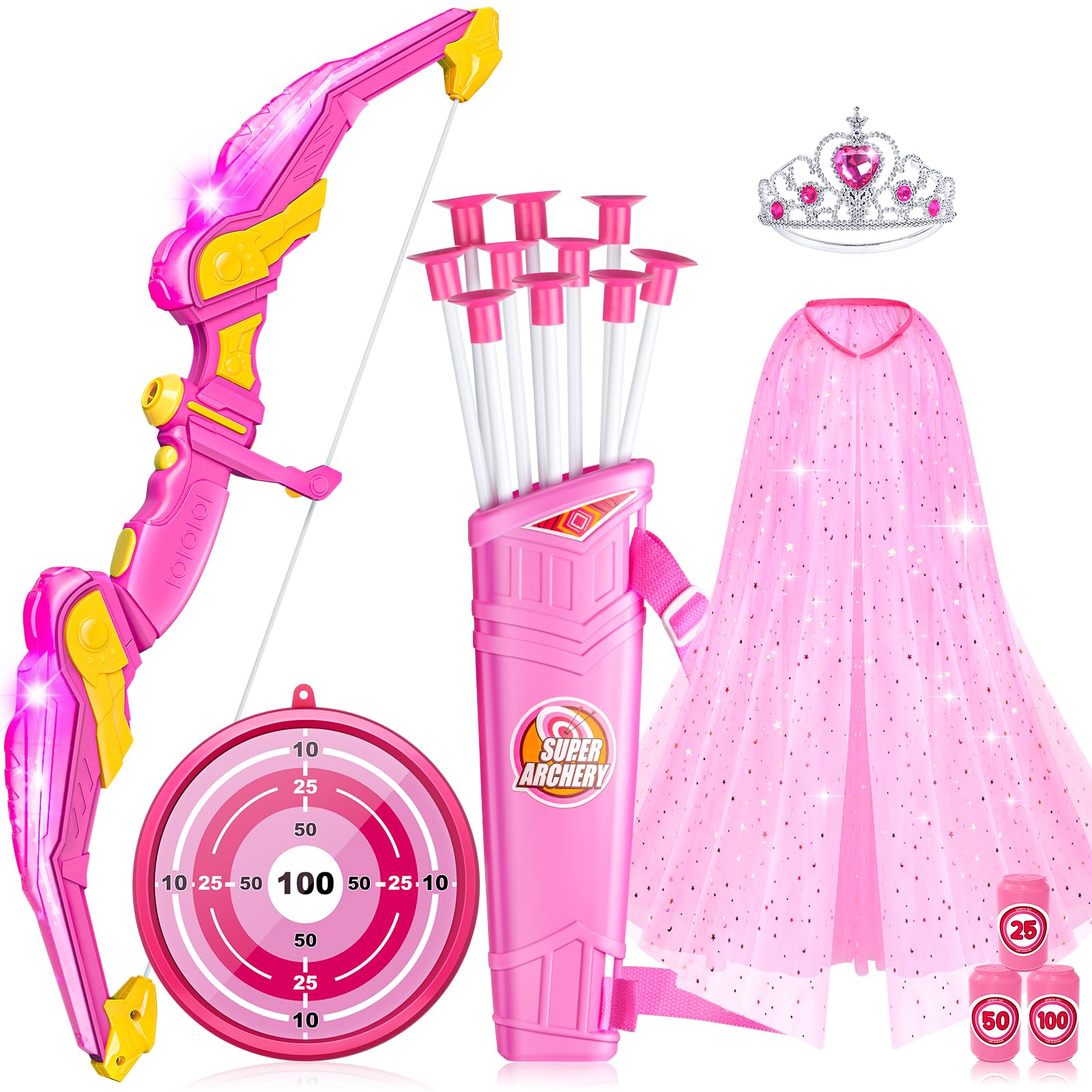Amazon.com: Kids Bow and Arrow Set for Girls, Light Up Archery Bow